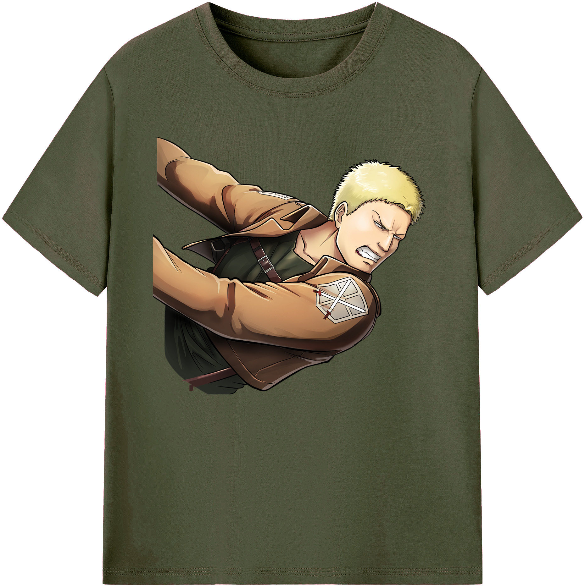 （画像用） 進撃の巨人 ライナー・ブラウン Attack on Titan Reiner Braun 綿100％ メンズ半袖Tシャツ｜肌触りやわらか＆通気性